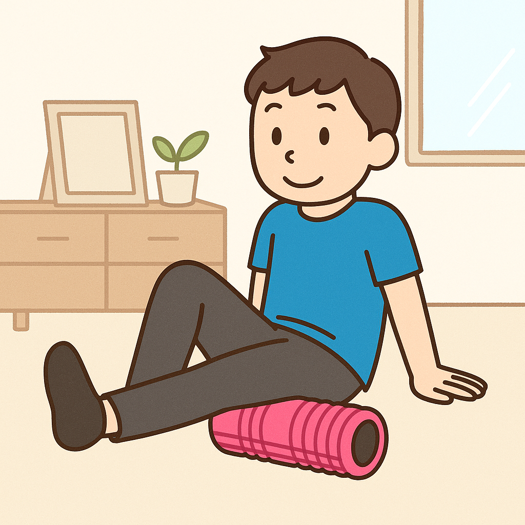 フォームローラー使用中のイラスト